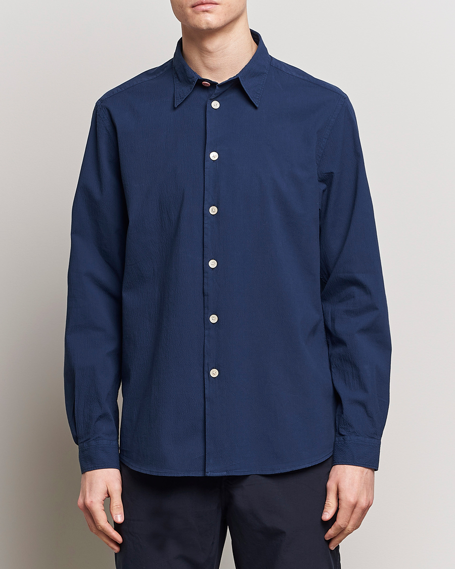 Herre | Avdelinger | PS Paul Smith | Regular Fit Seersucker Shirt Navy