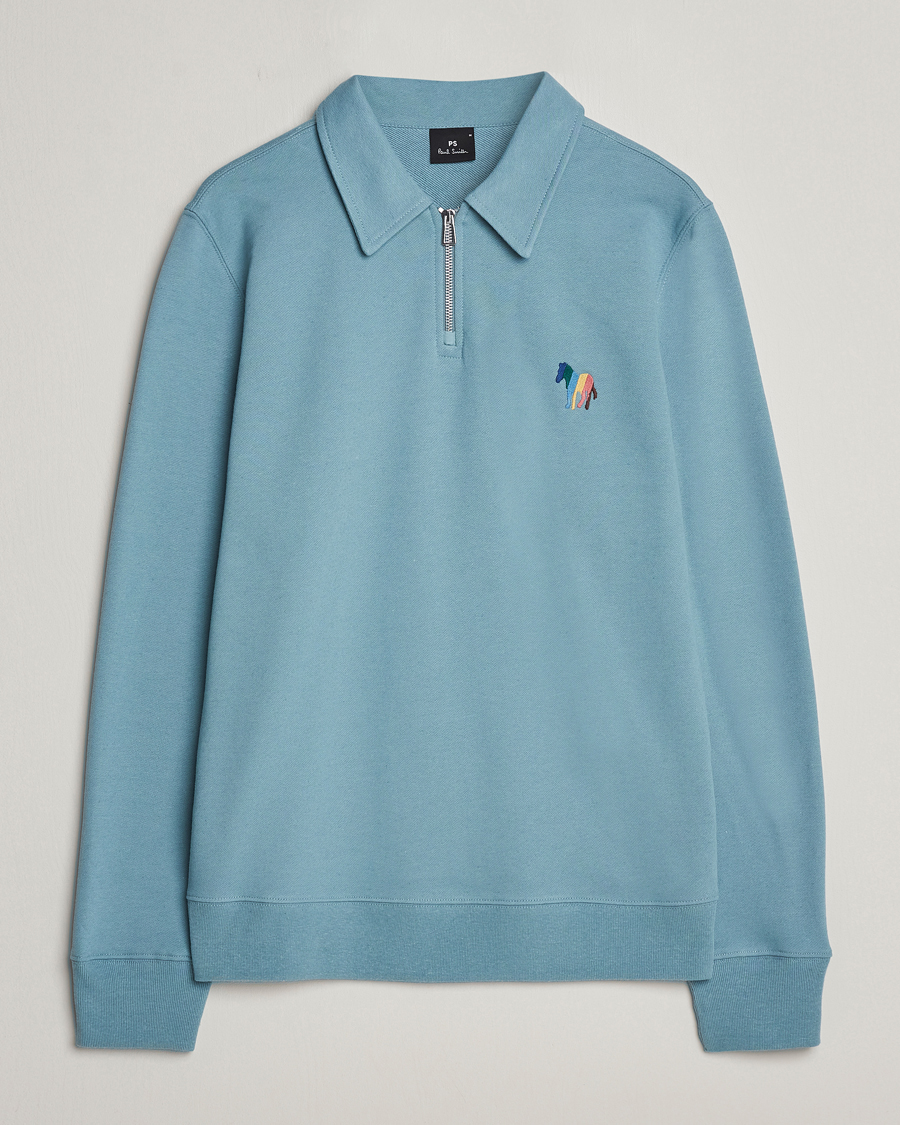Herre | Gensere | PS Paul Smith | Cotton/Linen Zebra Half Zip Blue
