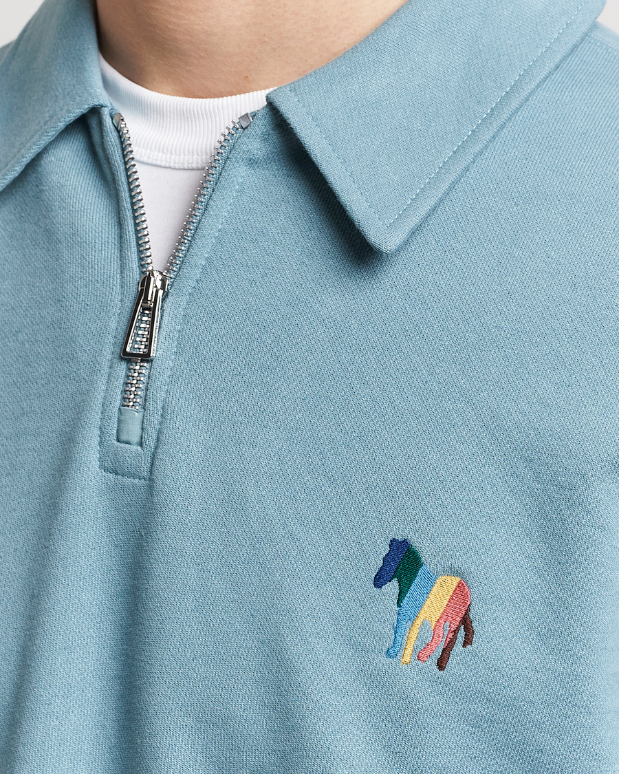 Herre | Gensere | PS Paul Smith | Cotton/Linen Zebra Half Zip Blue