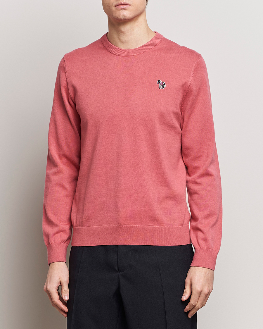 Herre | PS Paul Smith | PS Paul Smith | Zebra Cotton Knitted Sweater Faded Pink