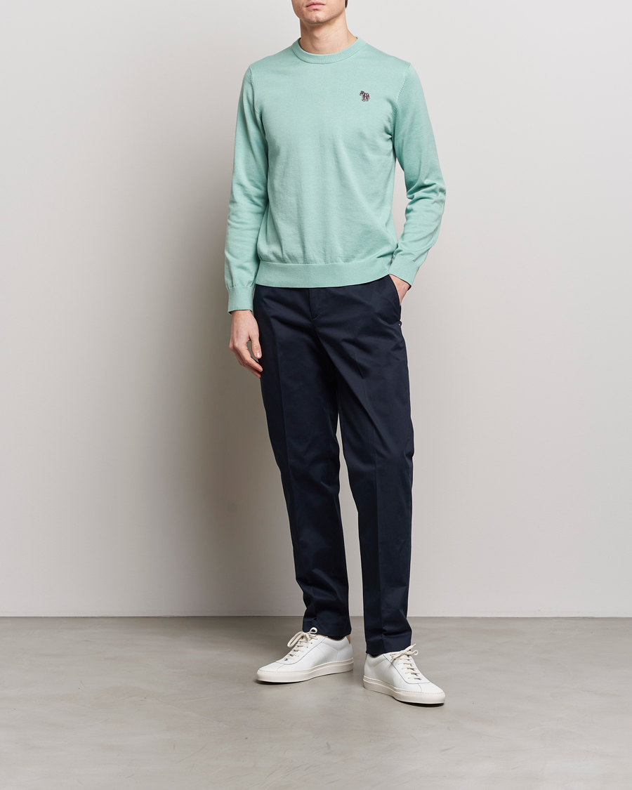 Herre | Gensere | PS Paul Smith | Zebra Cotton Knitted Sweater Mint Green