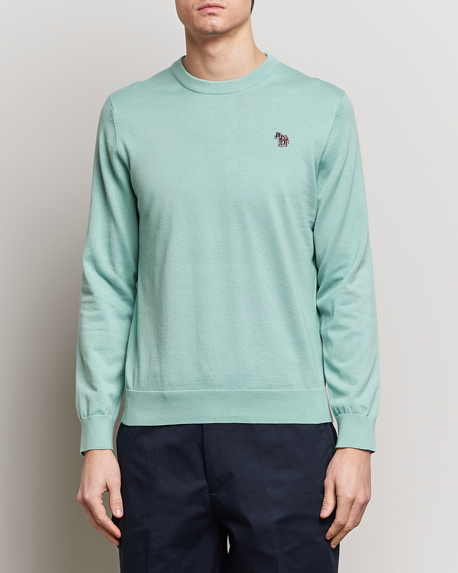 Herre | Gensere | PS Paul Smith | Zebra Cotton Knitted Sweater Mint Green