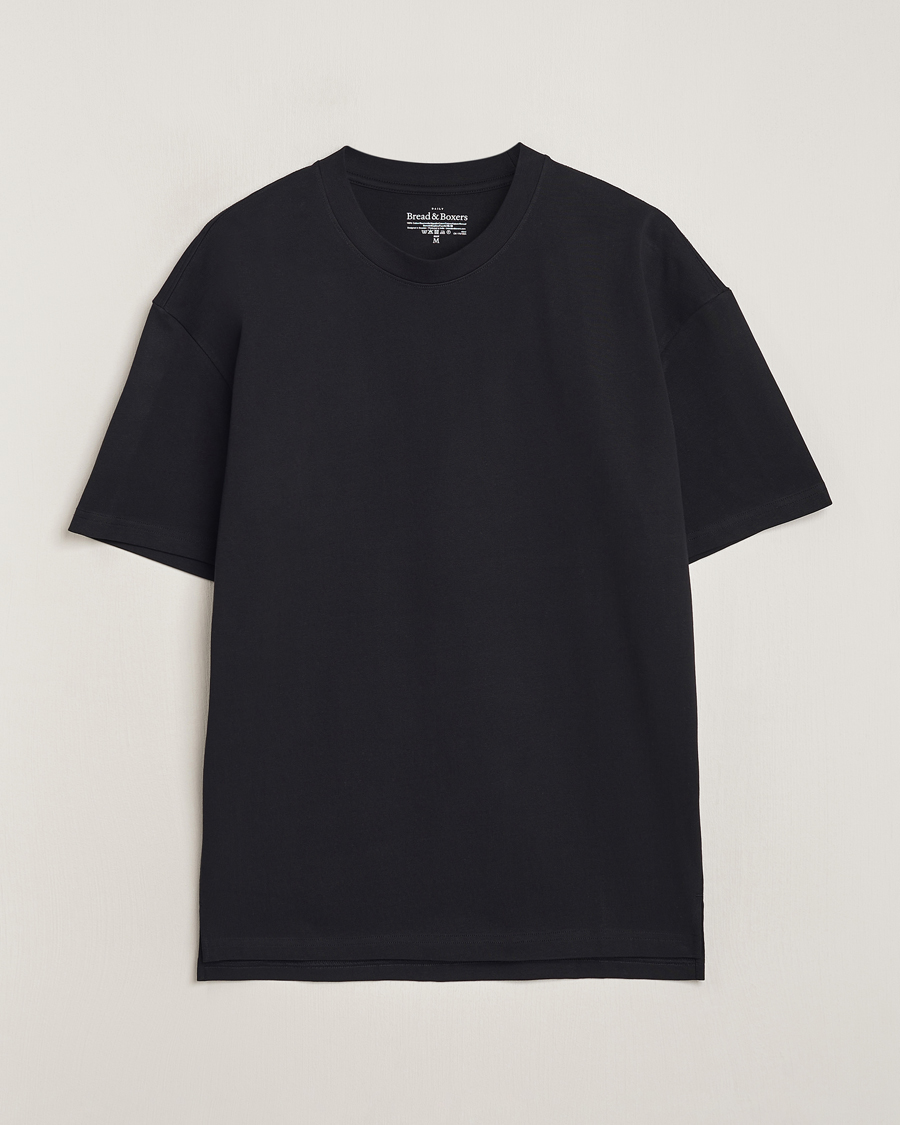 Herre | T-Shirts | Bread & Boxers | Textured Heavy Crew Neck T-Shirt Black