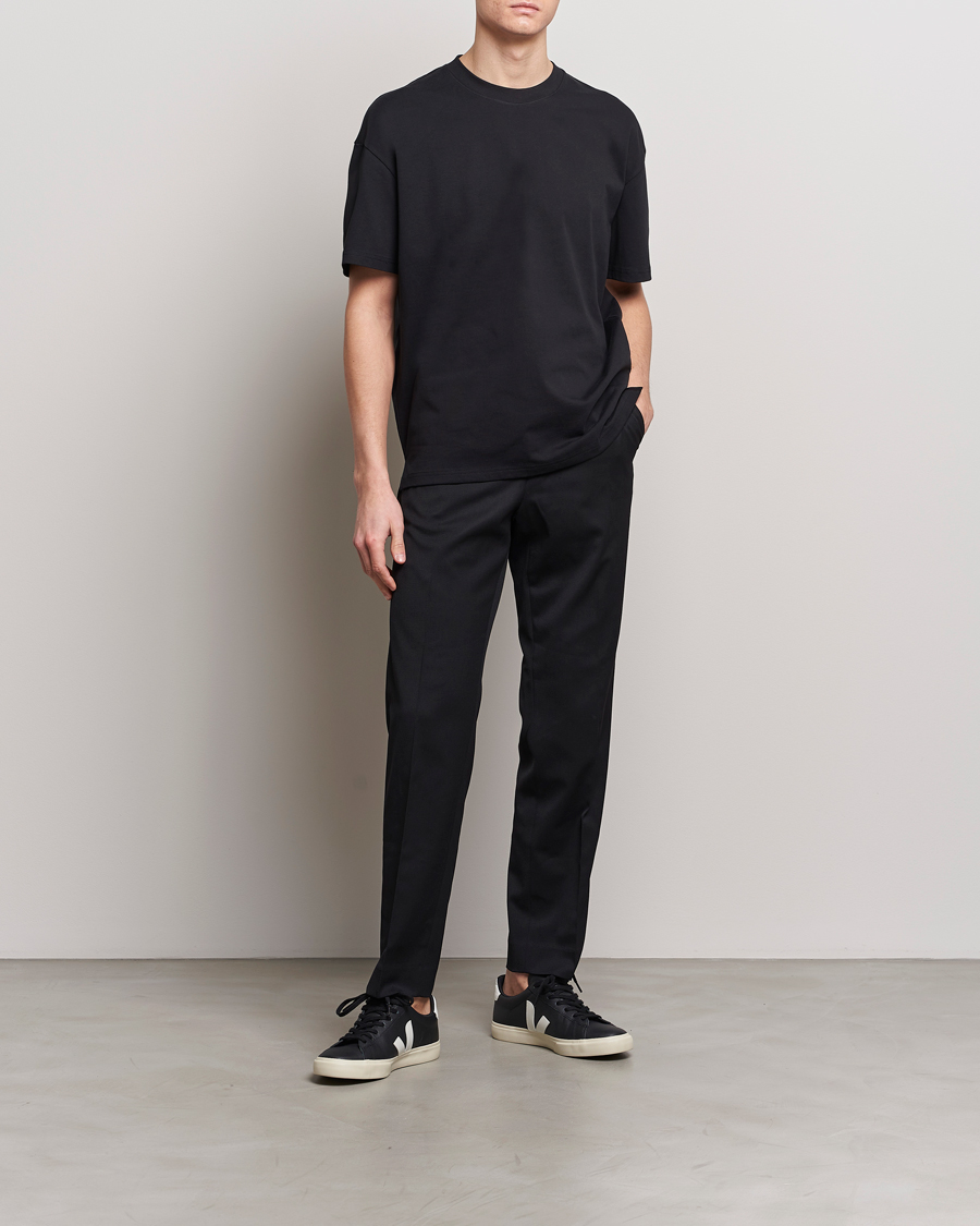 Herre | T-Shirts | Bread & Boxers | Textured Heavy Crew Neck T-Shirt Black