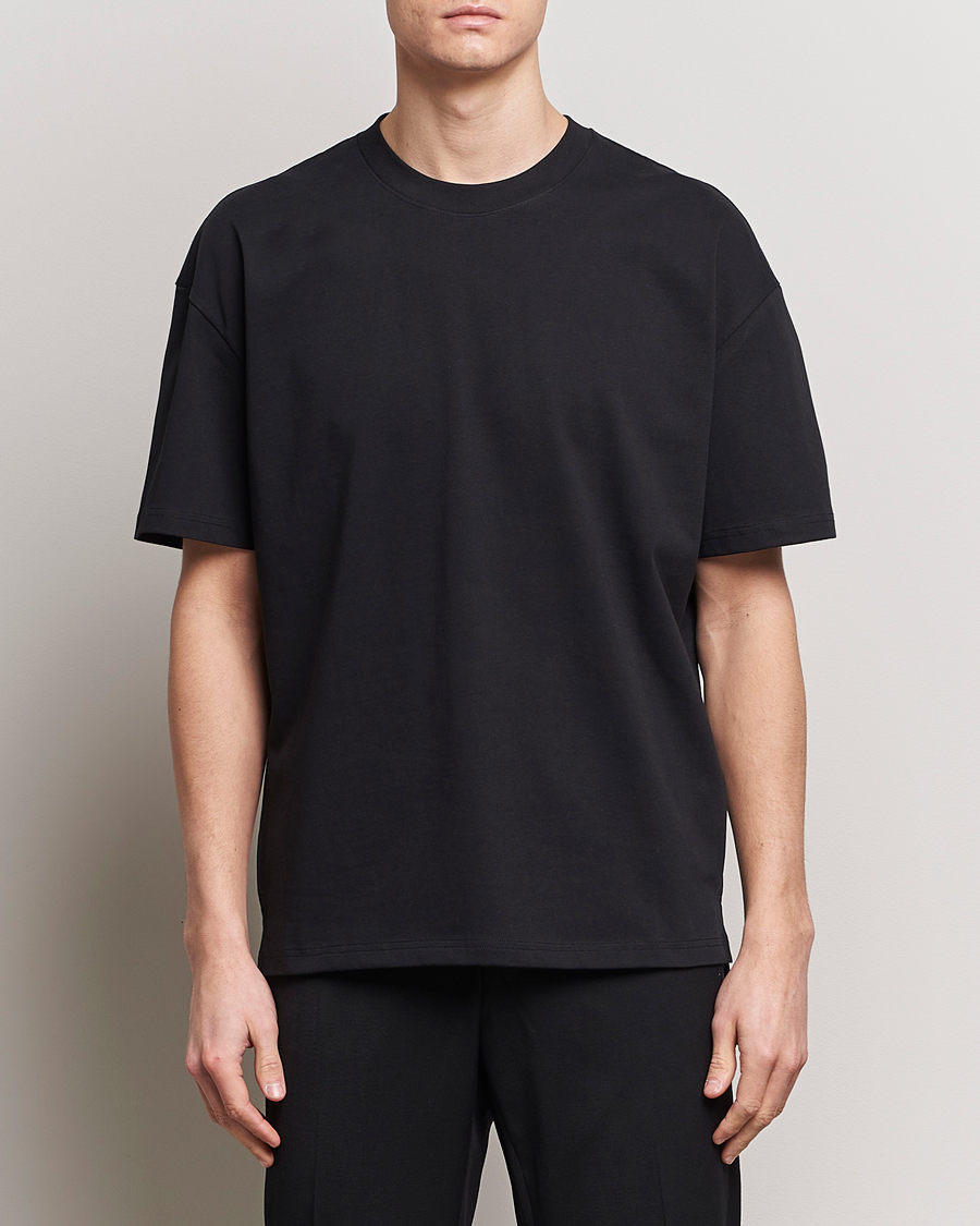 Herre | Klær | Bread & Boxers | Textured Heavy Crew Neck T-Shirt Black