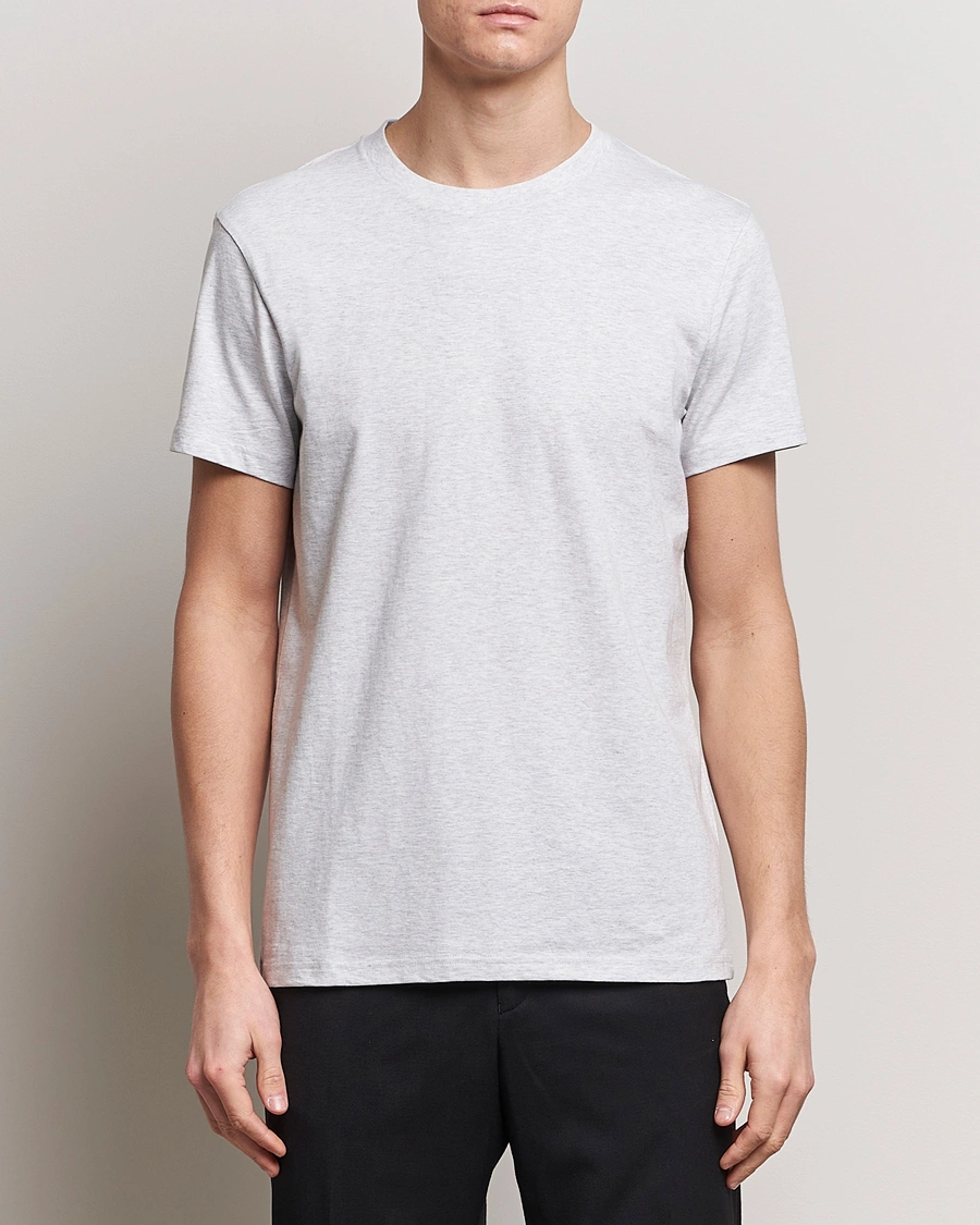 Herre | Kortermede t-shirts | Bread & Boxers | Heavy Cotton Crew Neck T-Shirt Light Grey Melange