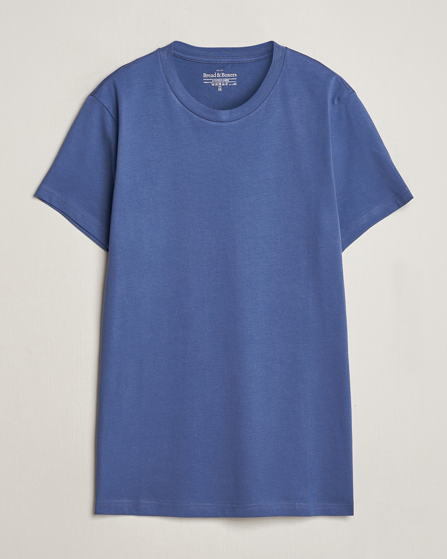 Herre | T-Shirts | Bread & Boxers | Crew Neck Regular T-Shirt Denim Blue