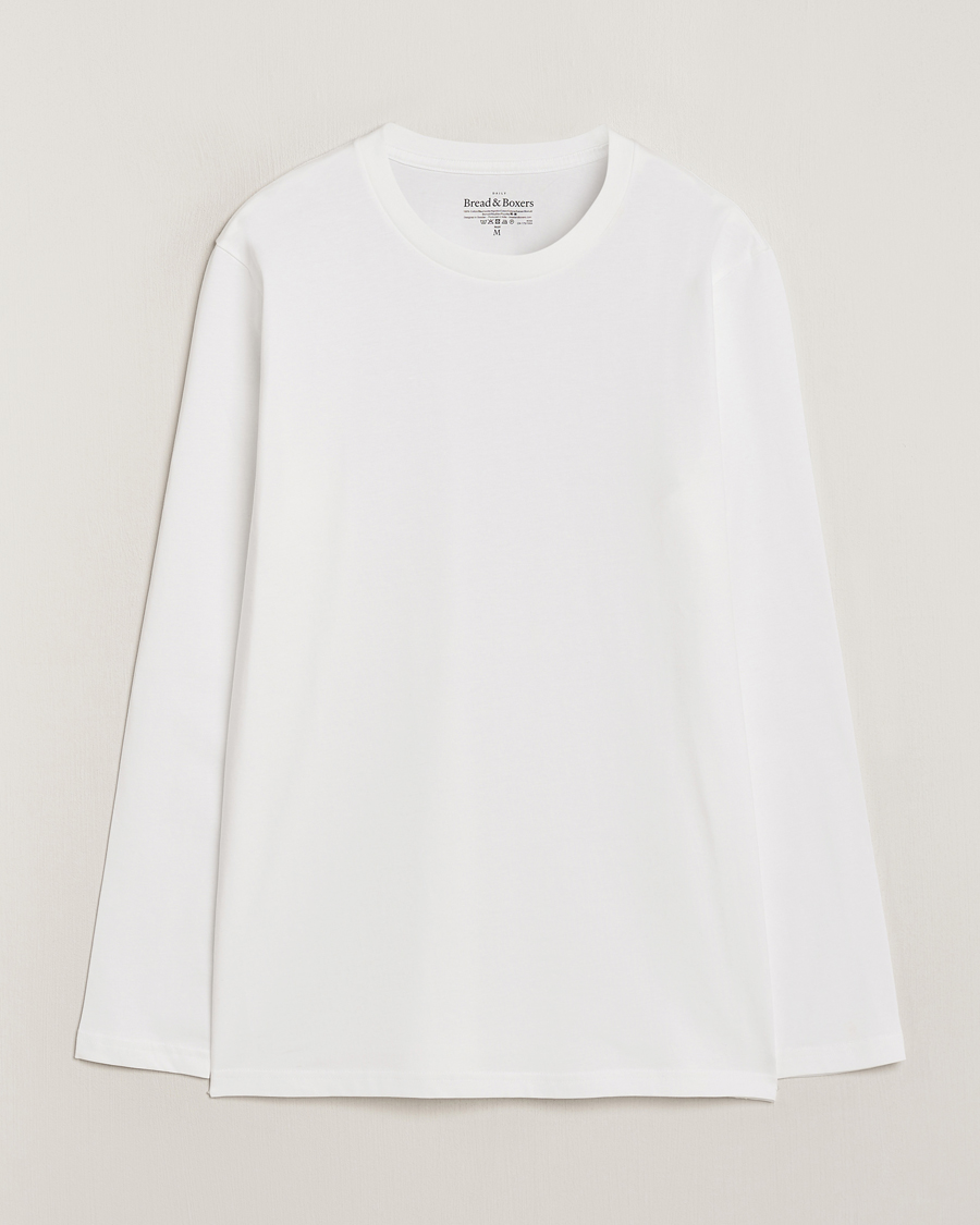 Herre | T-Shirts | Bread & Boxers | Long Sleeve T-Shirt White