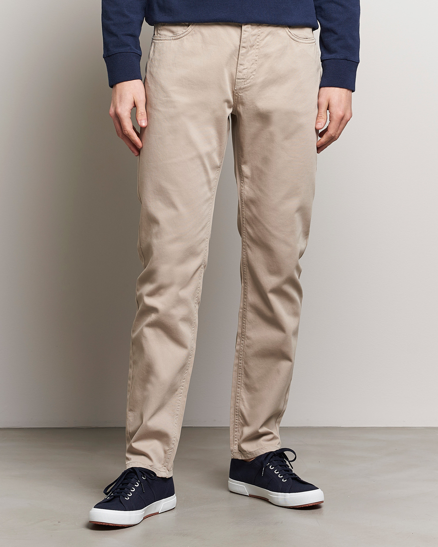 Herre | Avdelinger | Morris | James Structured 5-Pocket Trousers Khaki
