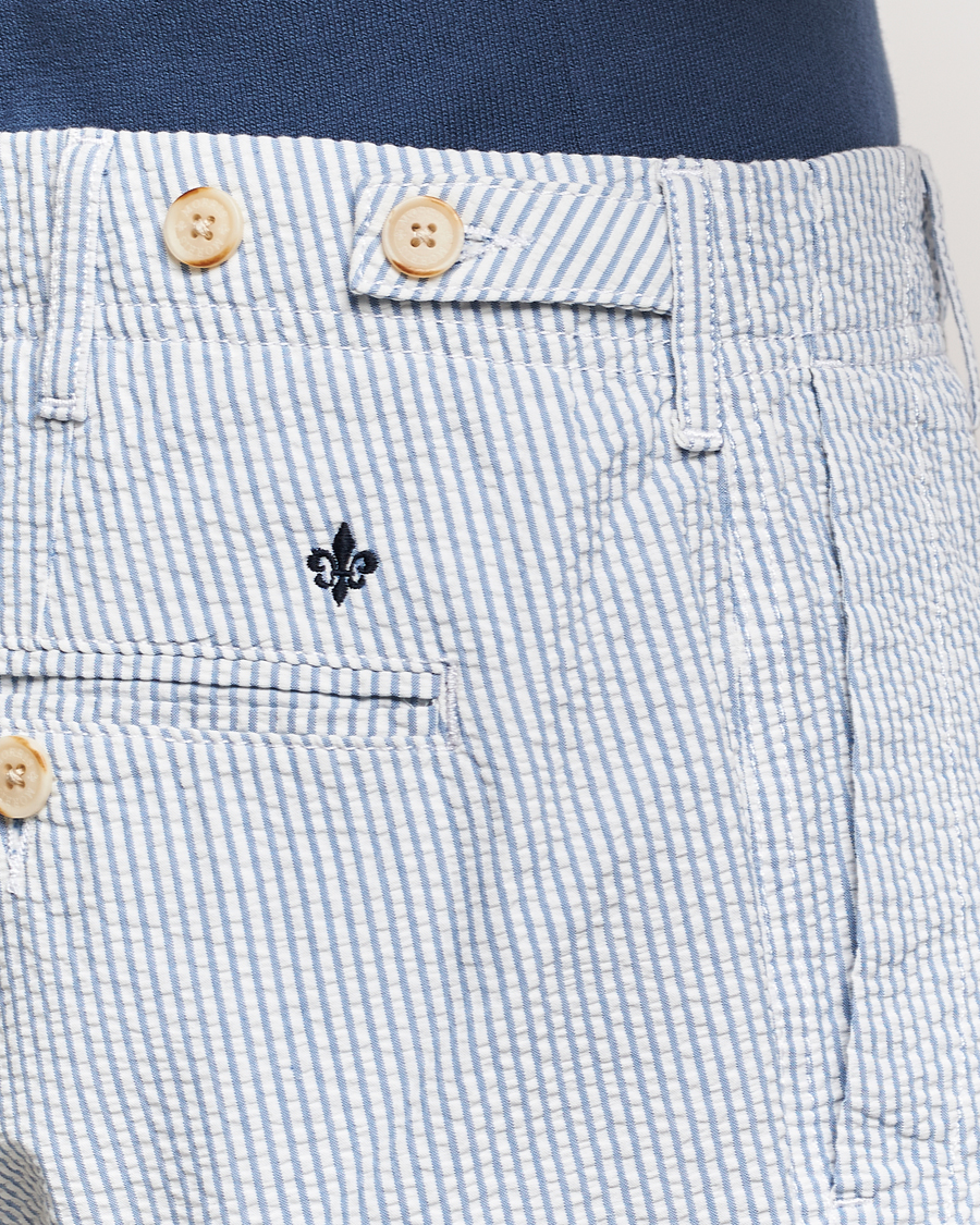 Herre | Bukser | Morris | Seersucker Summer Slacks Light Blue