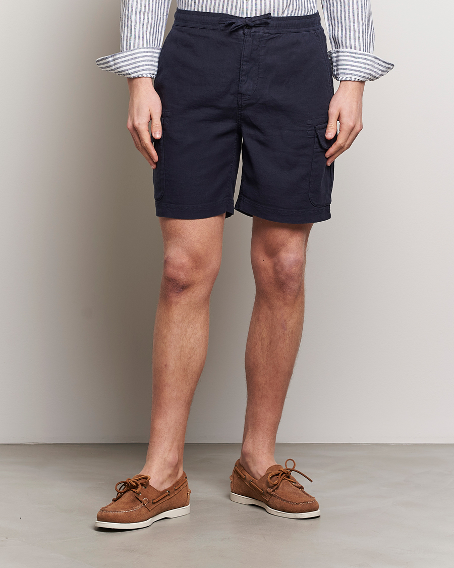 Herre | Nytt i butikken | Morris | Cargo Linen Shorts Blue