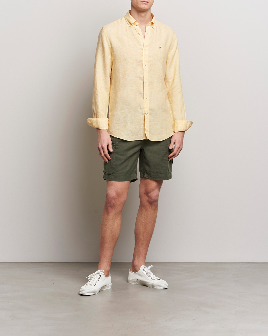 Herre | Shorts | Morris | Cargo Linen Shorts Olive