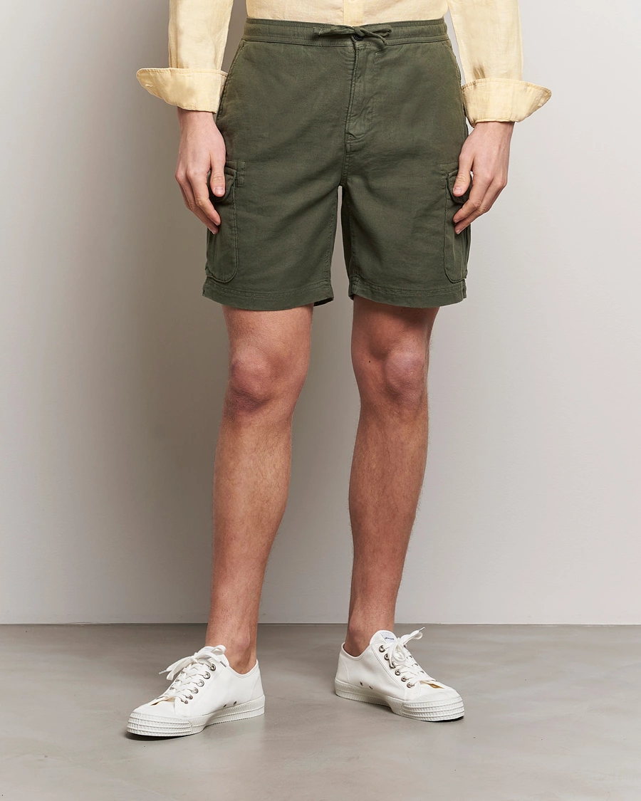 Herre | Shorts | Morris | Cargo Linen Shorts Olive