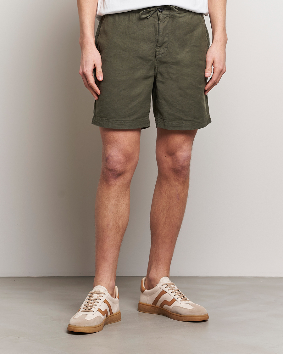 Herre | Preppy Authentic | Morris | Fenix Linen Shorts Olive