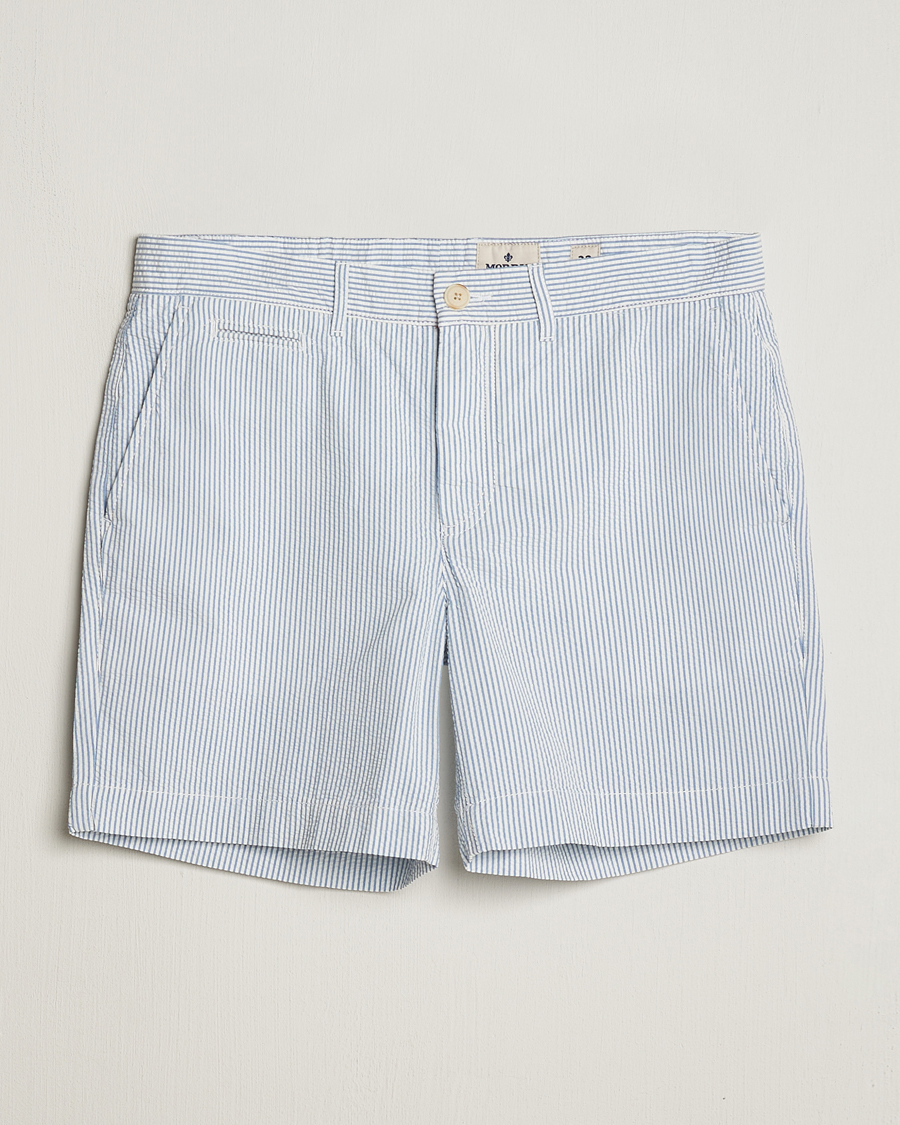 Herre | Shorts | Morris | Seersucker Summer Shorts Light Blue