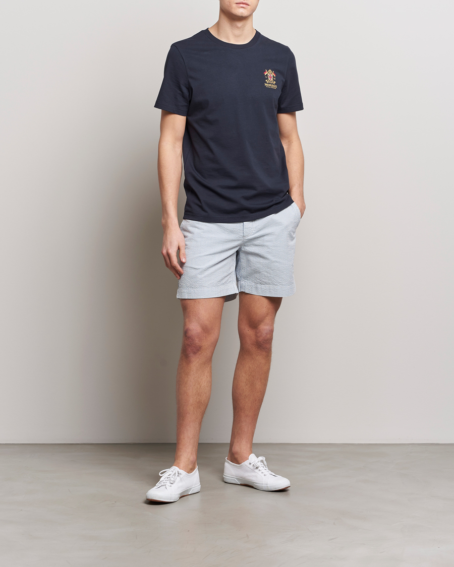 Herre | Shorts | Morris | Seersucker Summer Shorts Light Blue