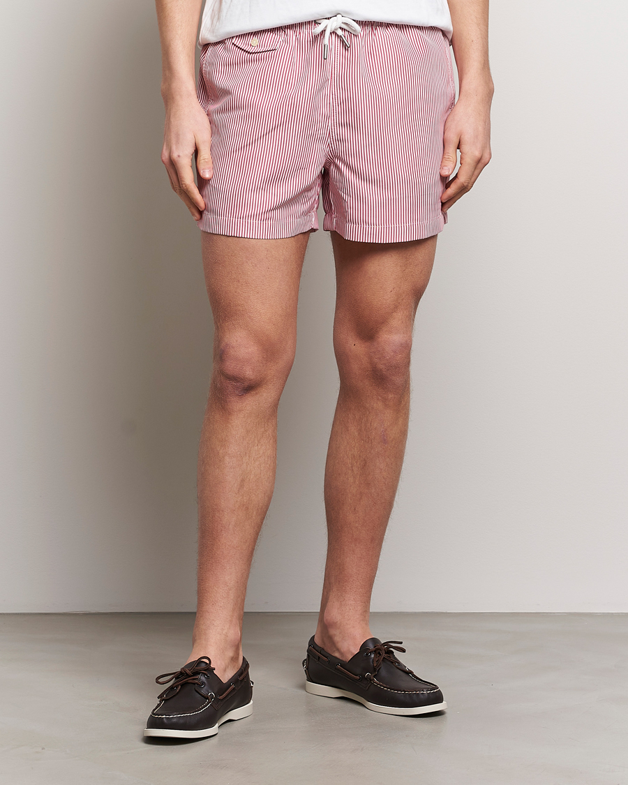 Herre | Badeshorts | Morris | Stripe Bathing Trunks Cerise