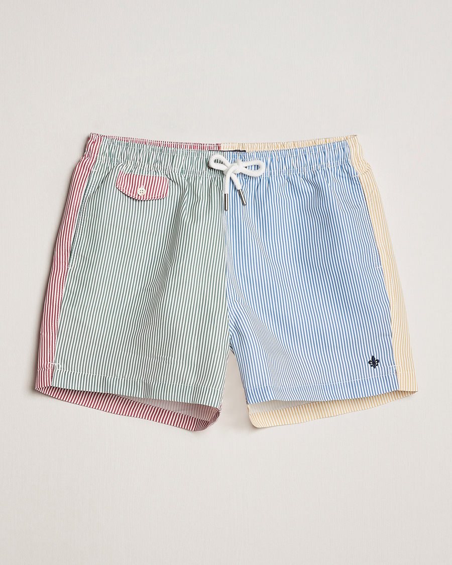 Herre | Badeshorts | Morris | Mixed Stripe Bathing Trunks Off White