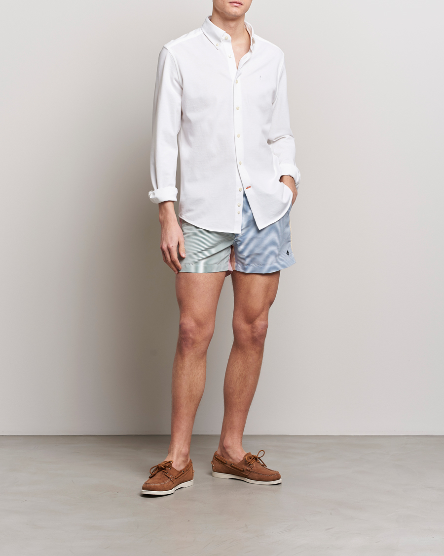 Herre | Badeshorts | Morris | Mixed Stripe Bathing Trunks Off White