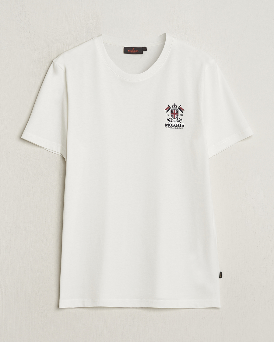 Herre | T-Shirts | Morris | Crew Neck Cotton T-Shirt Off White