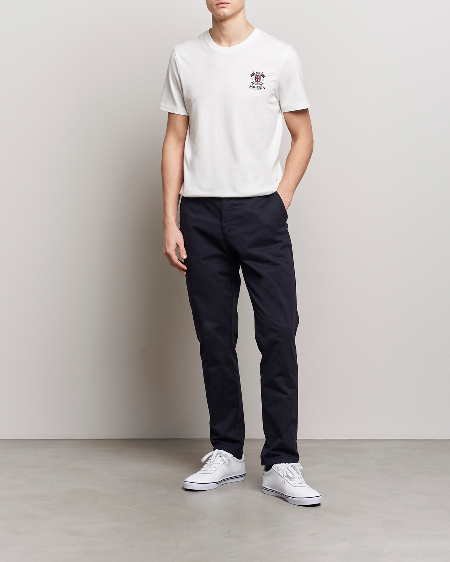 Herre | T-Shirts | Morris | Crew Neck Cotton T-Shirt Off White
