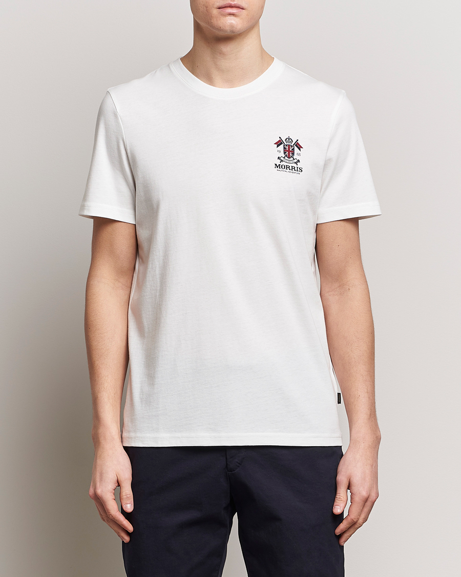 Herr | Kläder | Morris | Crew Neck Cotton T-Shirt Off White