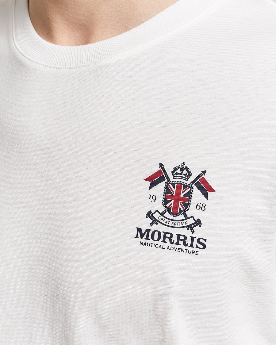 Herre | T-Shirts | Morris | Crew Neck Cotton T-Shirt Off White