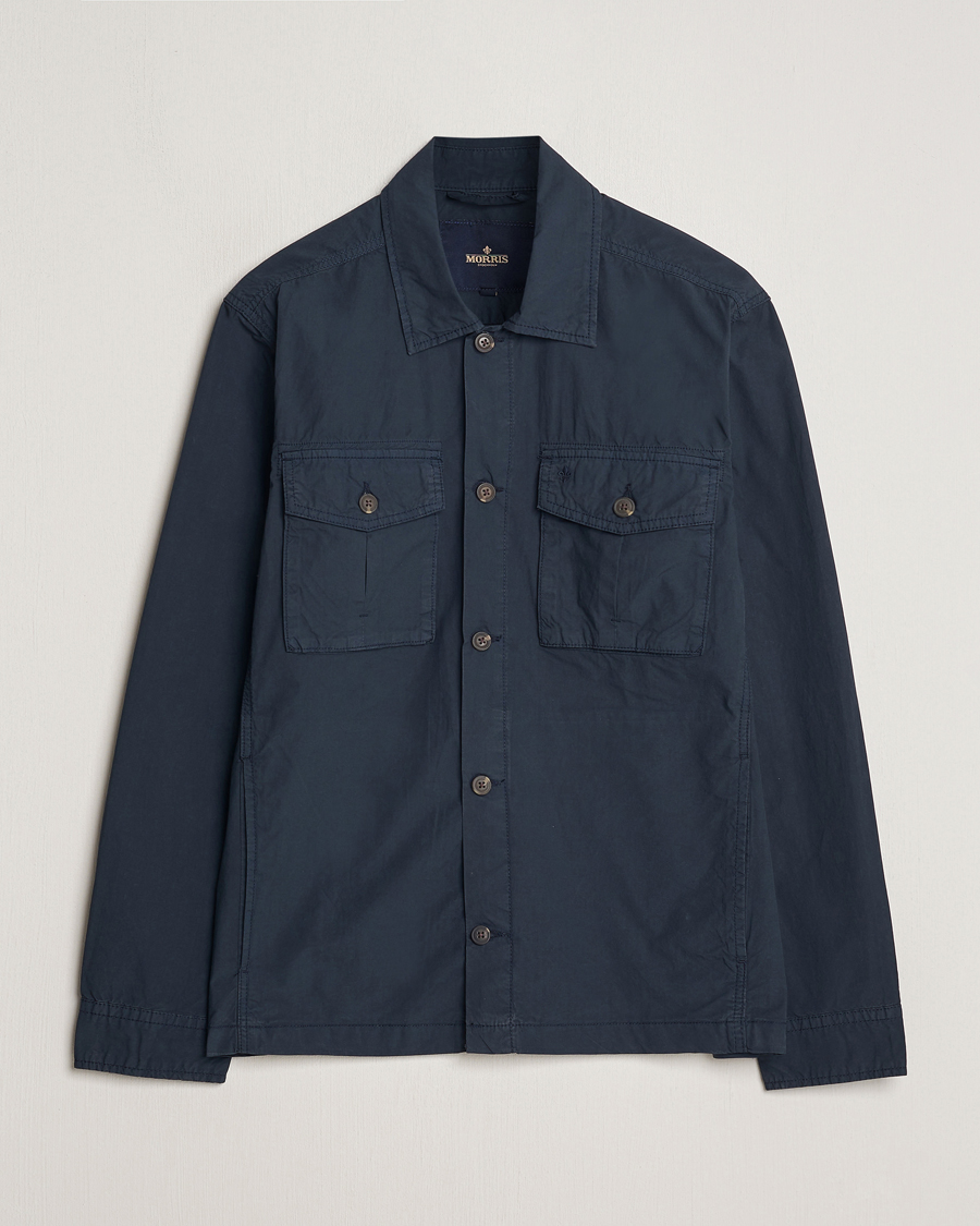 Herre | Jakker | Morris | Harrison Cotton Shirt Jacket Old Blue