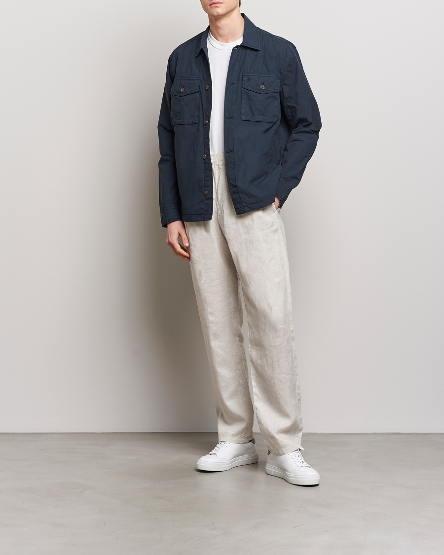 Herre | Jakker | Morris | Harrison Cotton Shirt Jacket Old Blue