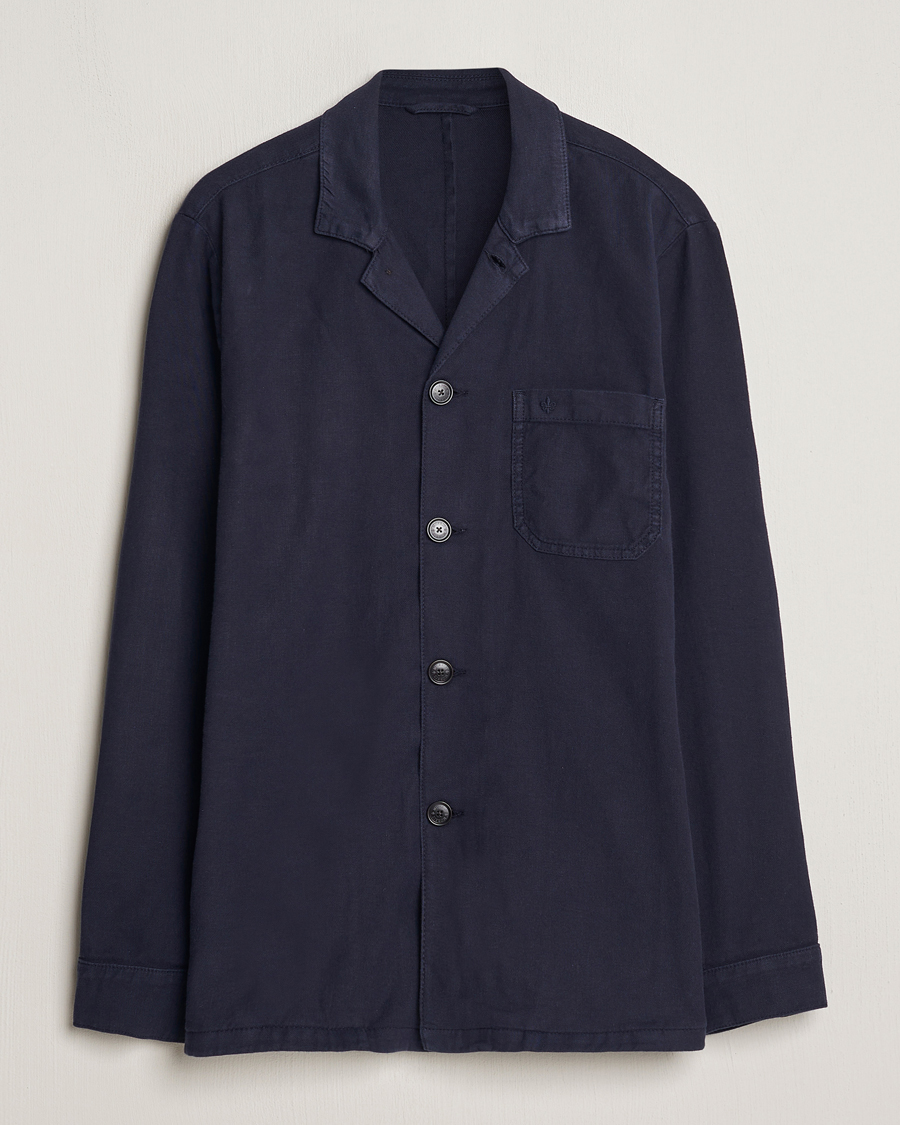Herre | Skjorter | Morris | Linen Shirt Jacket Navy