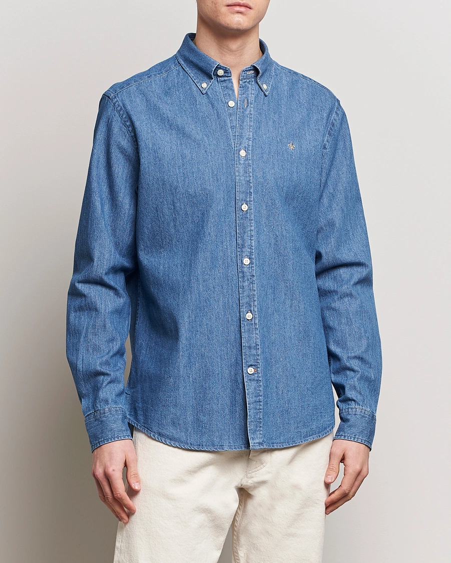Herre | Jeansskjorter | Morris | Classic Fit Denim Shirt Blue