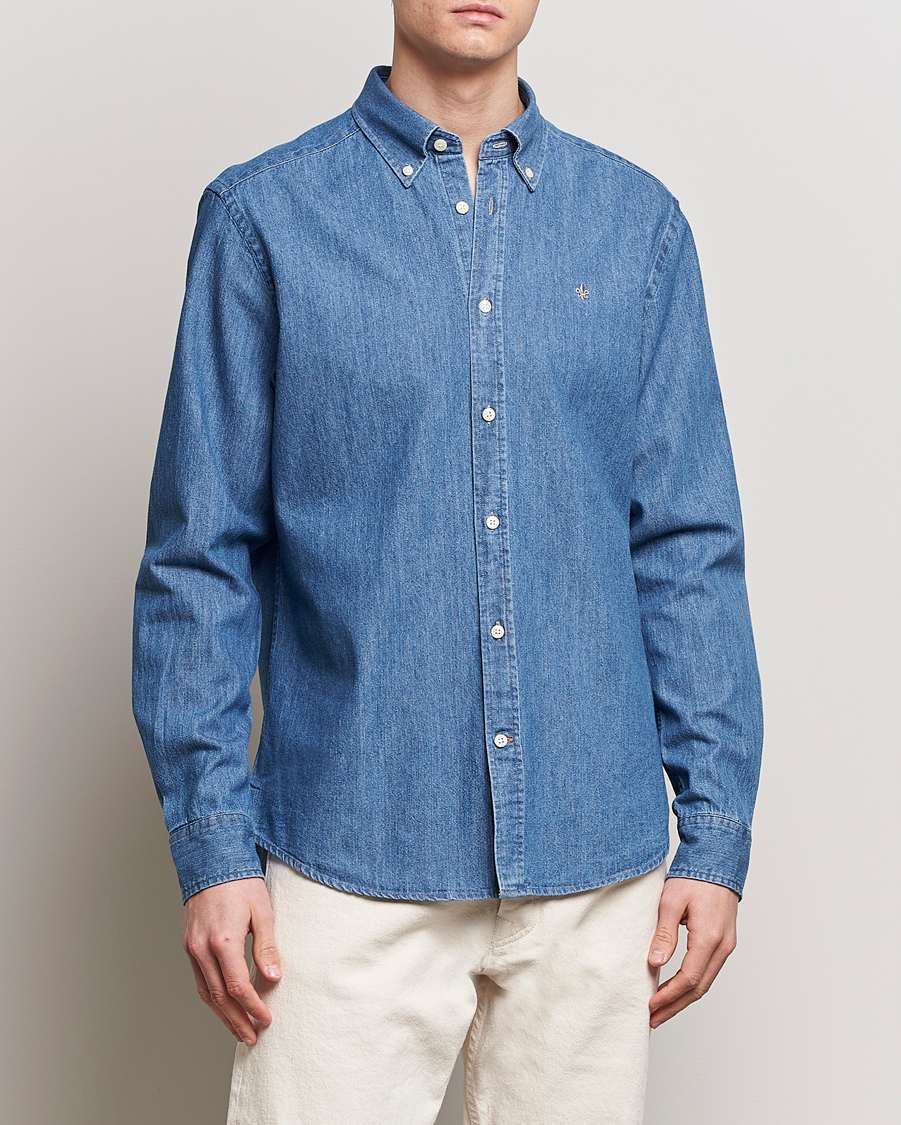 Herre | Casual | Morris | Classic Fit Denim Shirt Blue