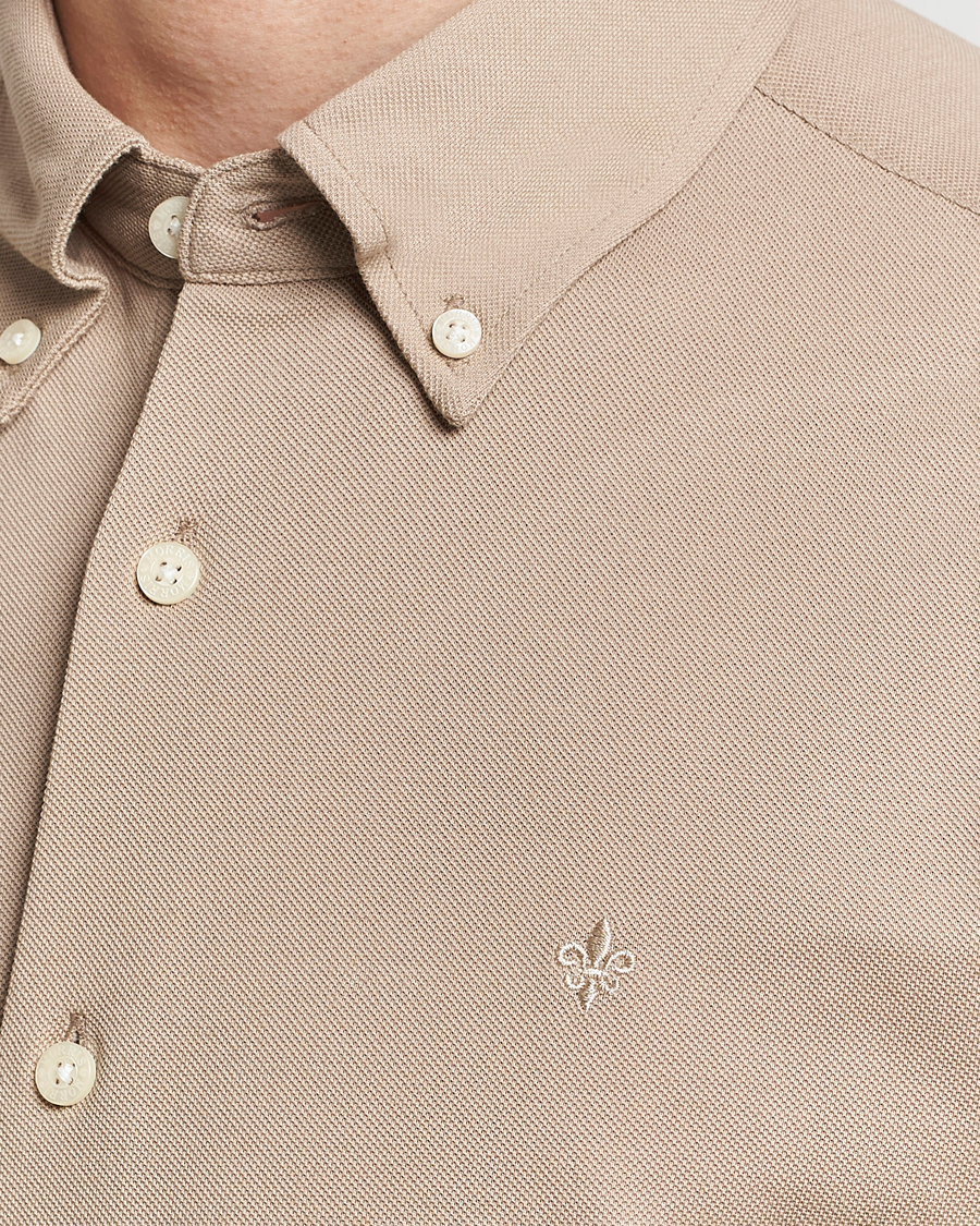 Herre | Skjorter | Morris | Eddie Slim Fit Pique Shirt Khaki