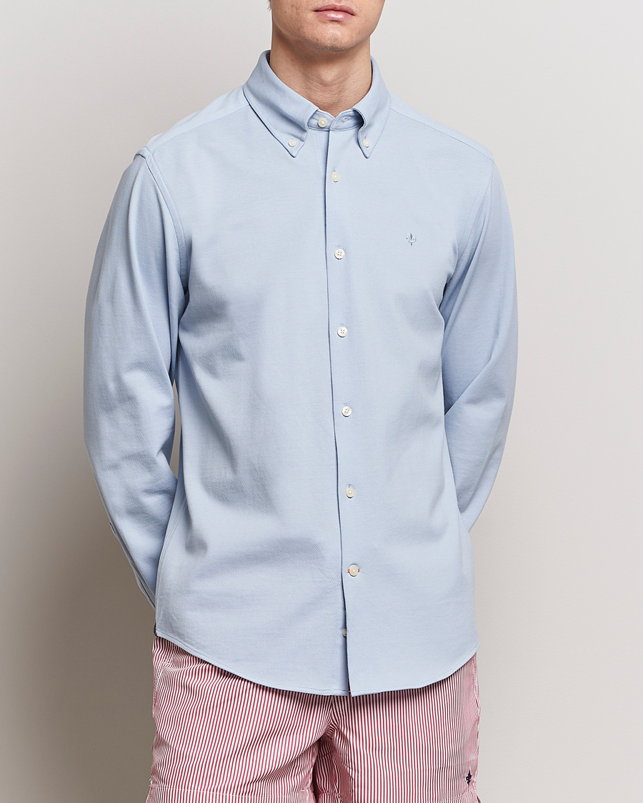 Herre | Pikéskjorter | Morris | Eddie Slim Fit Pique Shirt Light Blue