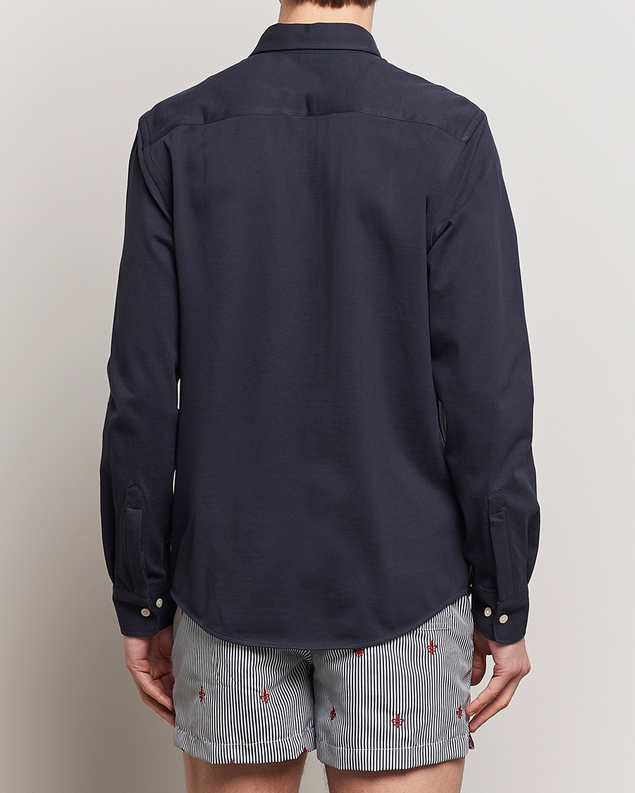 Herre | Skjorter | Morris | Eddie Slim Fit Pique Shirt Old Blue