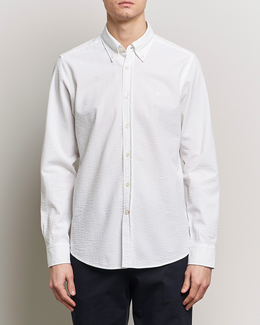 Herre | Skjorter | Morris | Slim Fit Seersucker Shirt White