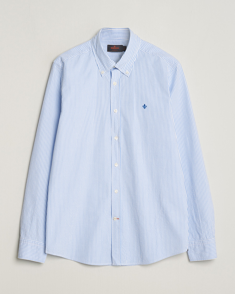 Herre | Skjorter | Morris | Slim Fit Seersucker Shirt Light Blue