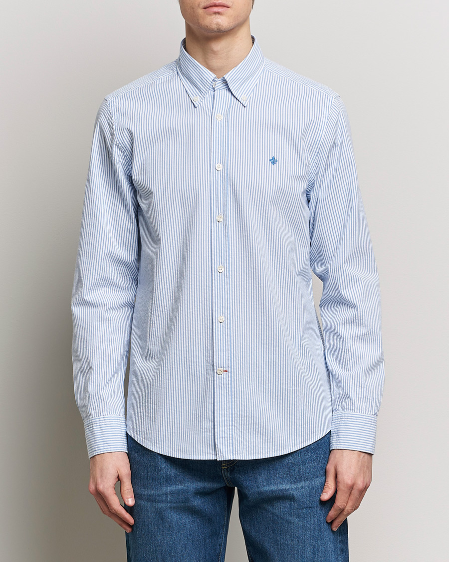 Herr | Skjortor | Morris | Slim Fit Seersucker Shirt Light Blue