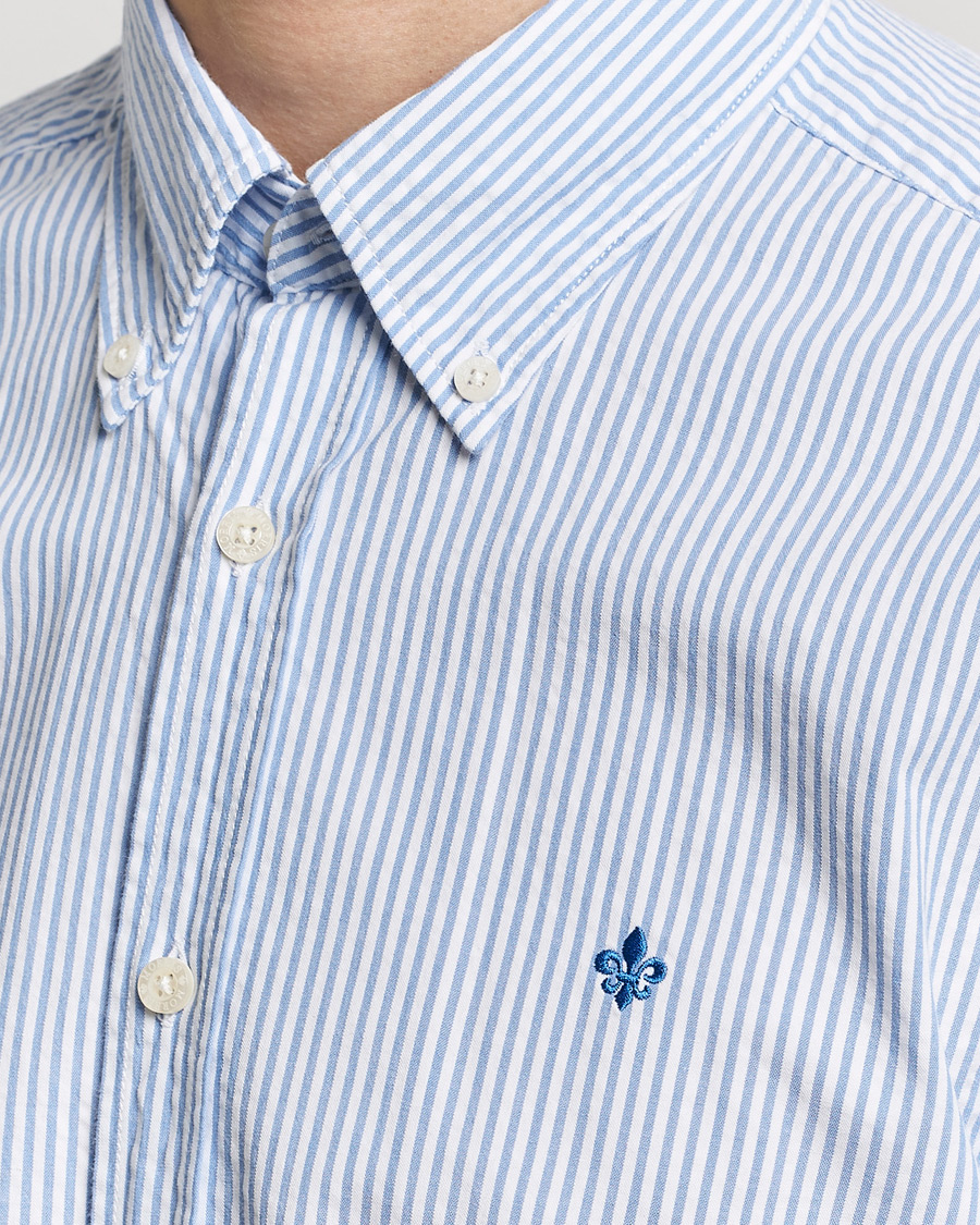 Herre | Skjorter | Morris | Slim Fit Seersucker Shirt Light Blue