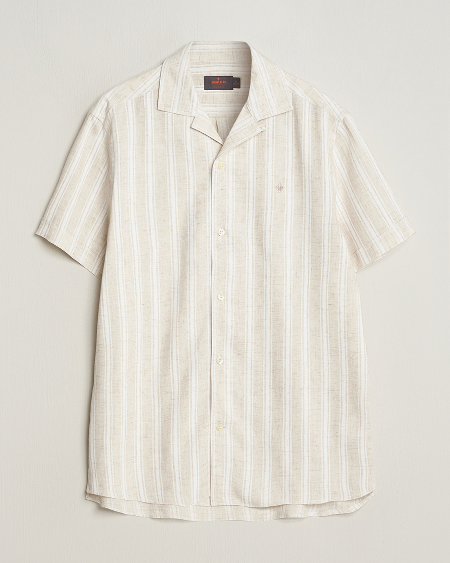 Herre | Skjorter | Morris | Printed Short Sleeve Shirt Off White