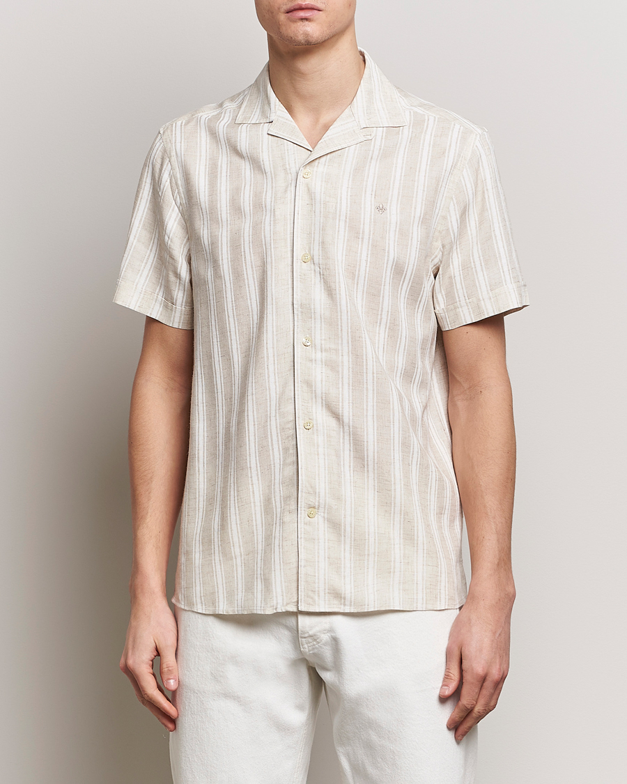 Herre | Skjorter | Morris | Printed Short Sleeve Shirt Off White