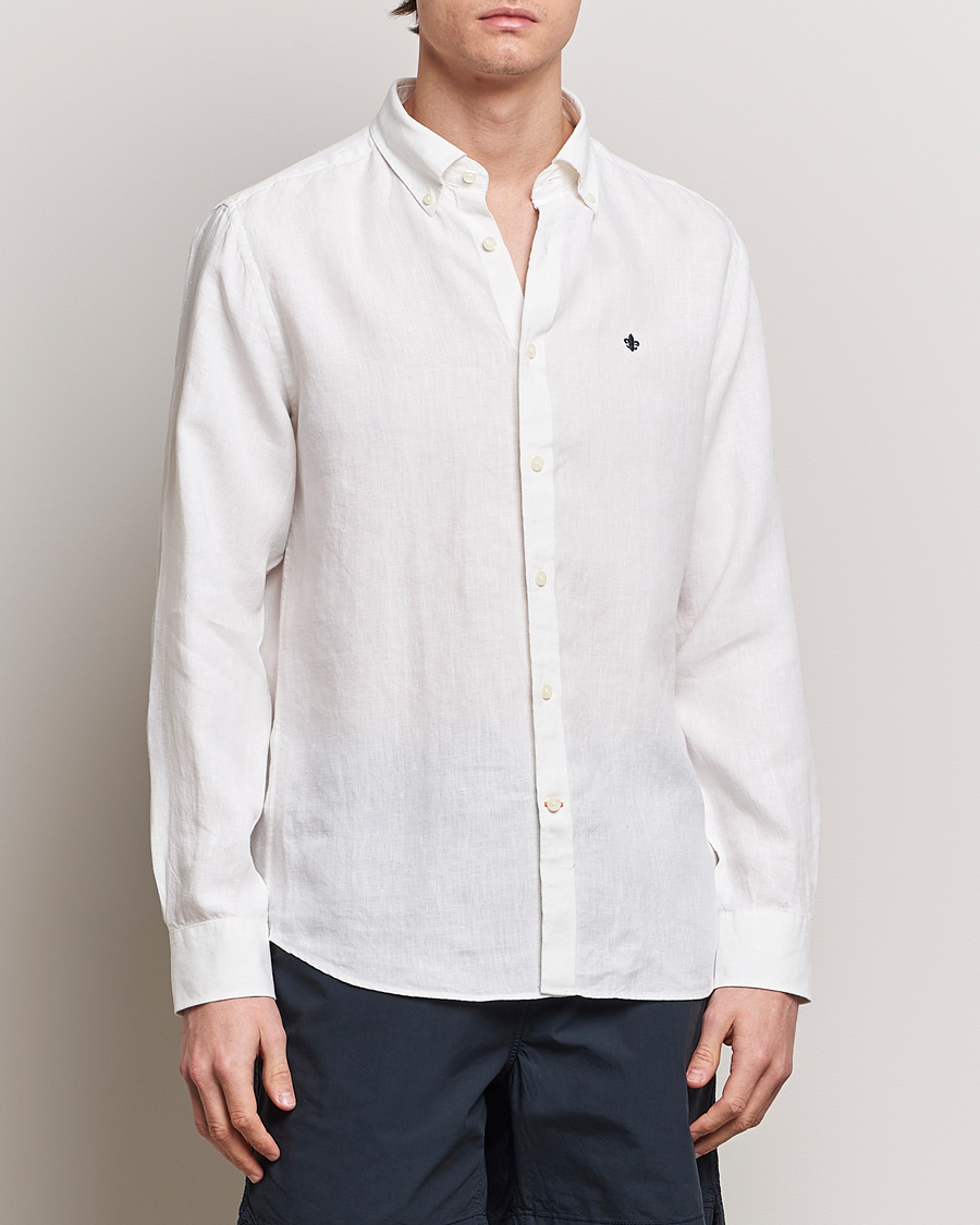 Herre | Avdelinger | Morris | Douglas Linen Button Down Shirt White