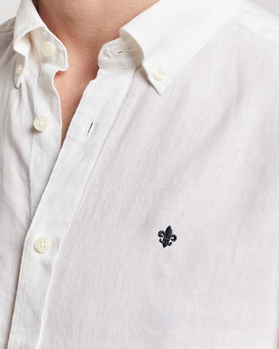 Herre | Skjorter | Morris | Douglas Linen Button Down Shirt White