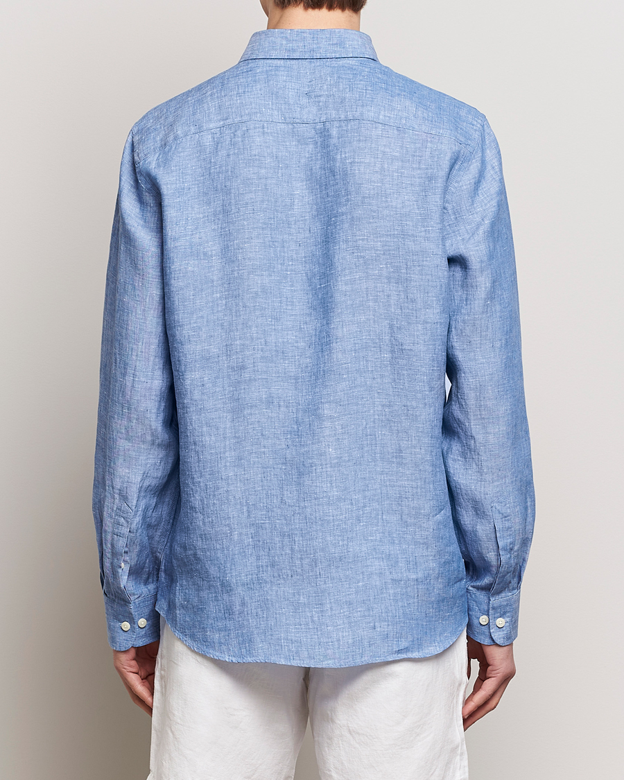 Herre | Skjorter | Morris | Douglas Linen Button Down Shirt Blue