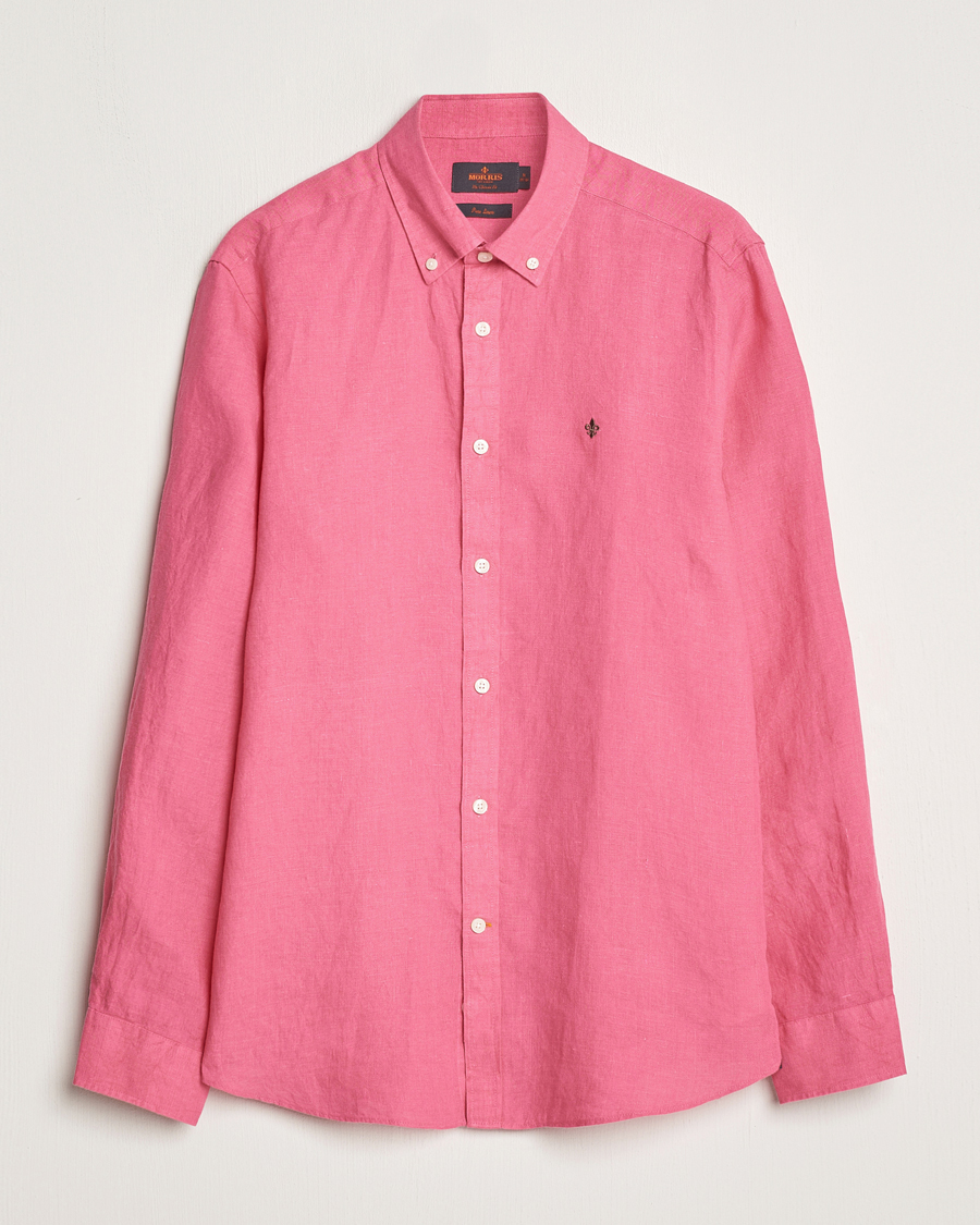 Herre | Skjorter | Morris | Douglas Linen Button Down Shirt Cerise
