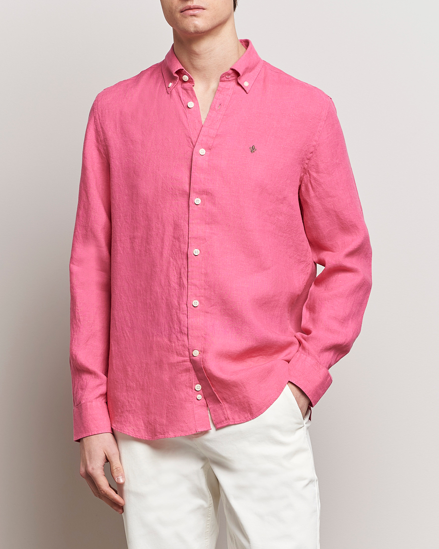 Herr | Lojalitetserbjudande | Morris | Douglas Linen Button Down Shirt Cerise