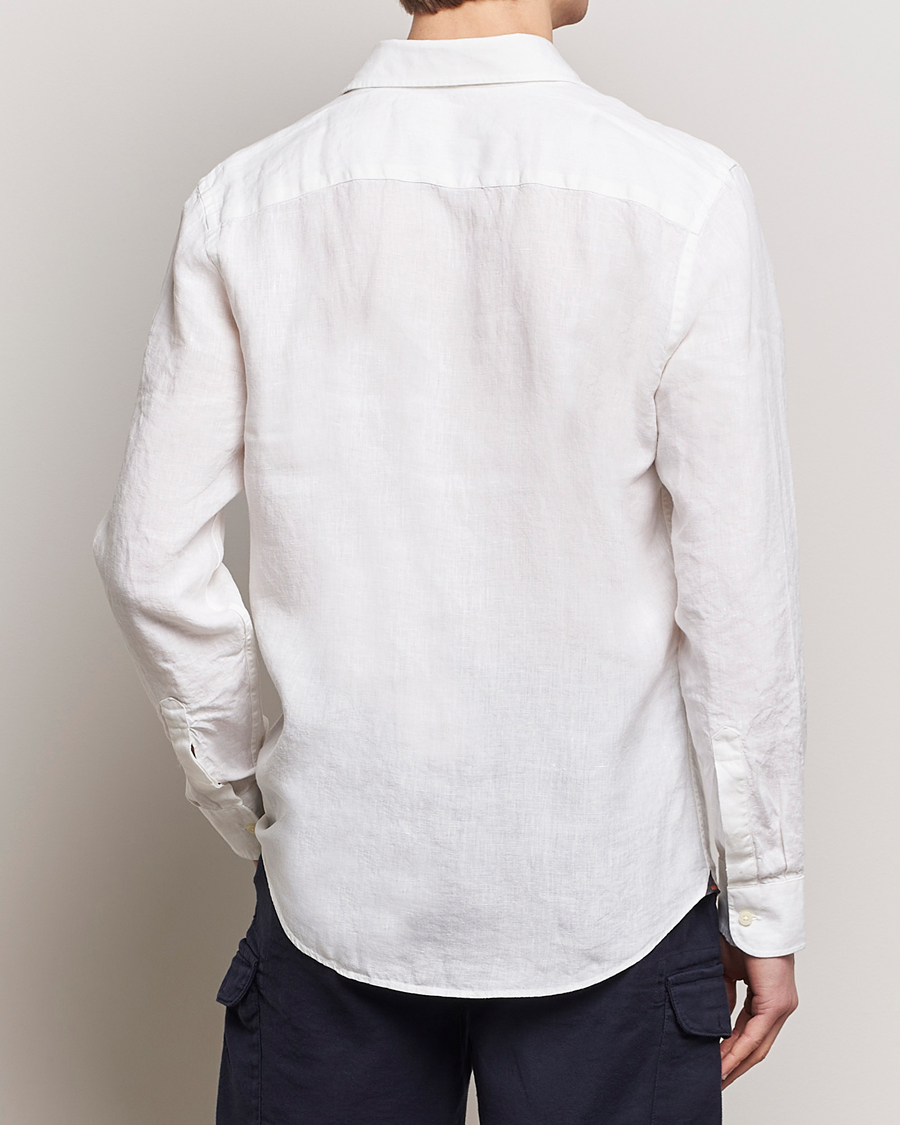 Herre | Skjorter | Morris | Slim Fit Linen Cut Away Shirt White