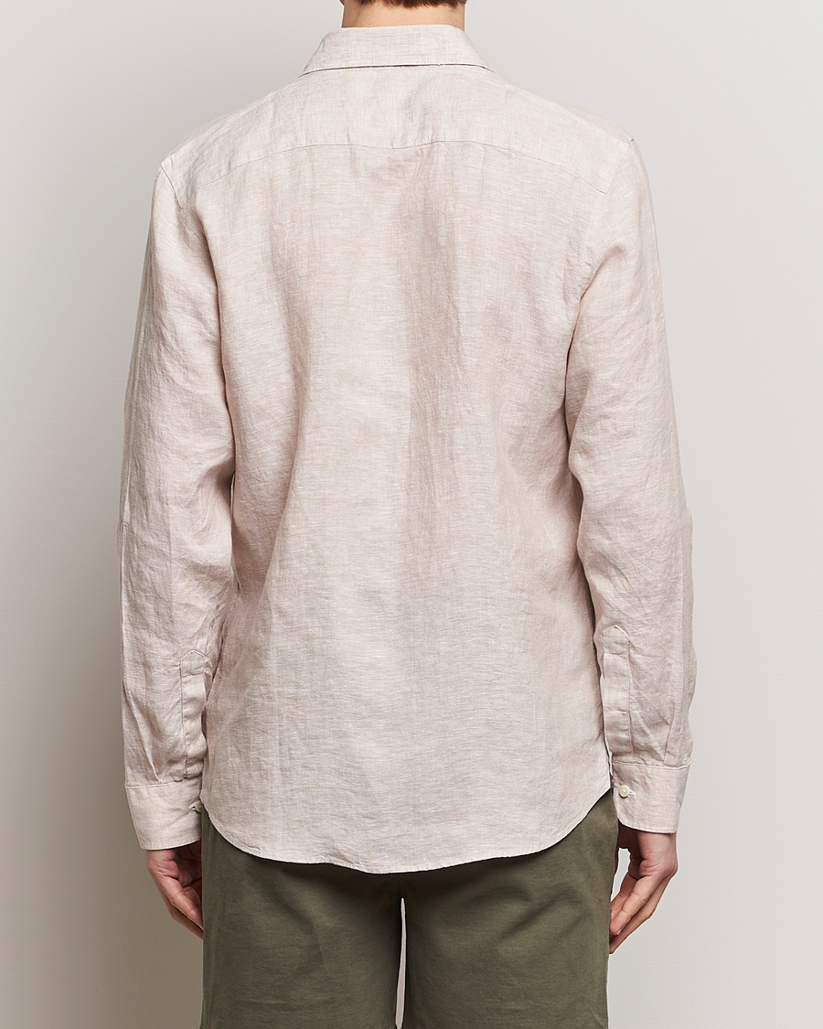 Herre | Skjorter | Morris | Slim Fit Linen Cut Away Shirt Khaki