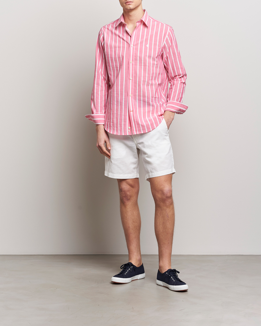 Herre | Skjorter | Morris | Summer Stripe Shirt Cerise