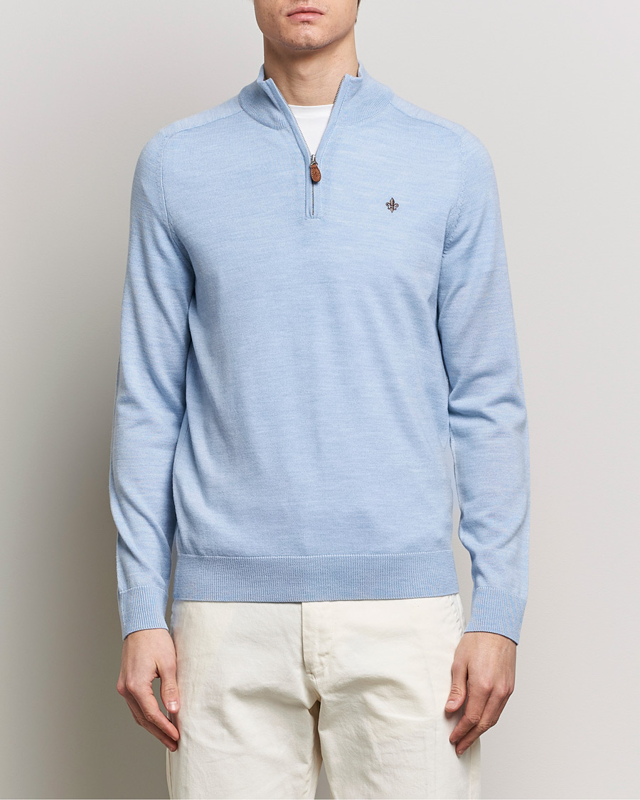 Herr |  | Morris | John Merino Half Zip Light Blue